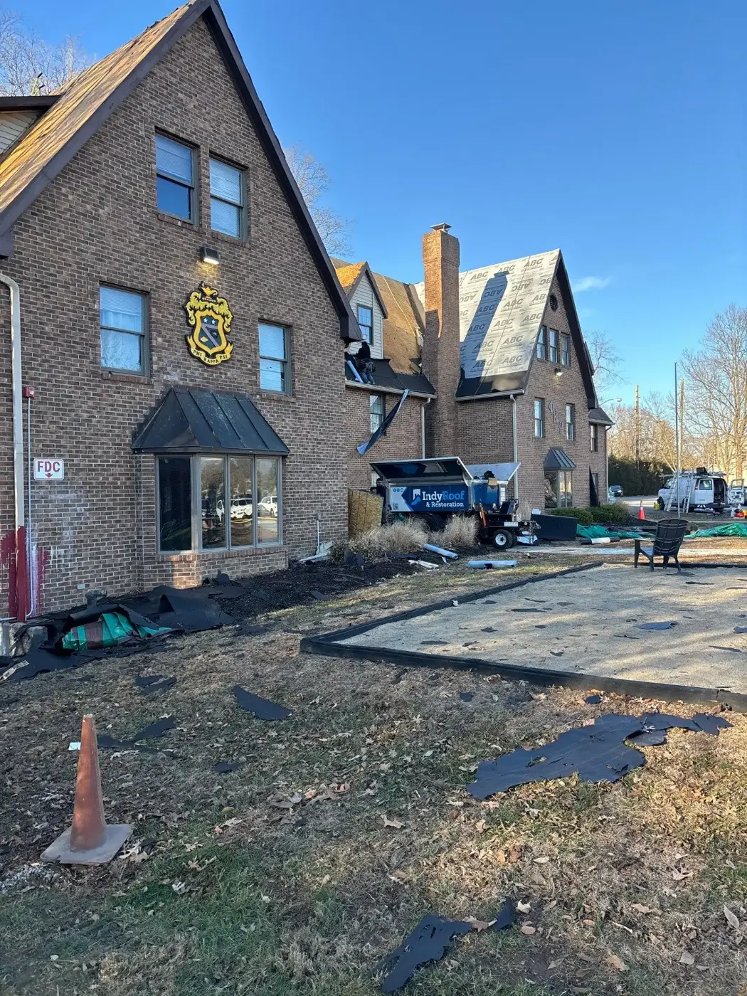 Commercial roof inspection documented in Russellville